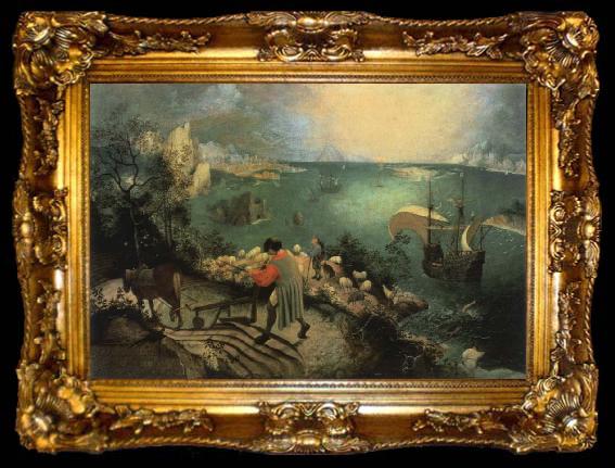 framed  BRUEGEL, Pieter the Elder landscape with the fall of lcarus, ta009-2